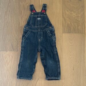 OshKosh B'gosh Dark Blue Kids Overalls - fleece lined